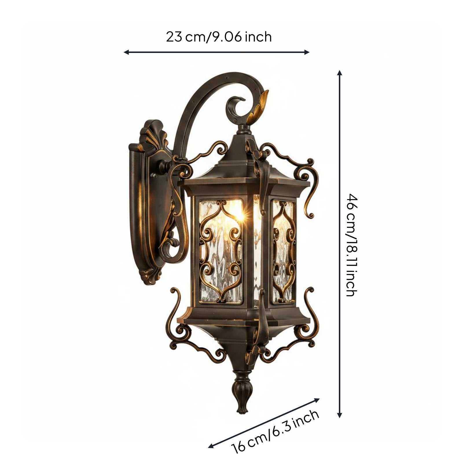Ornate Garden Wall Lantern