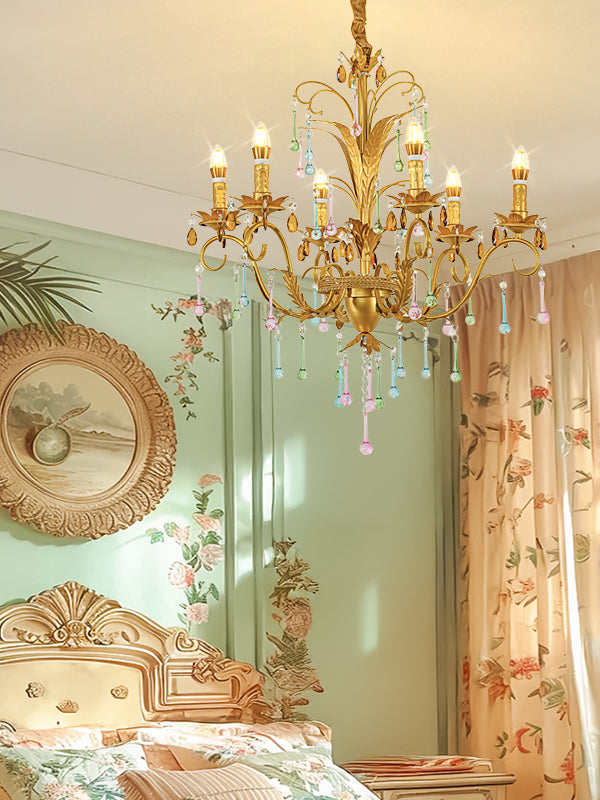 Luxury Gold Crystal Chandelier Iron