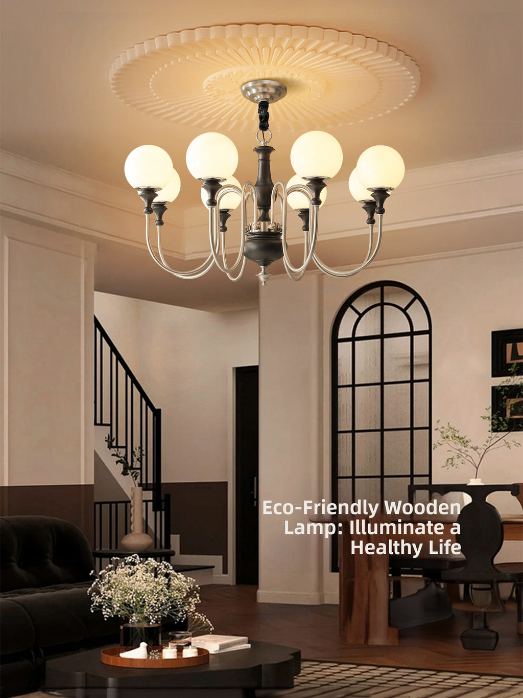 Retro American Vintage Style Ashwood Pendant Light