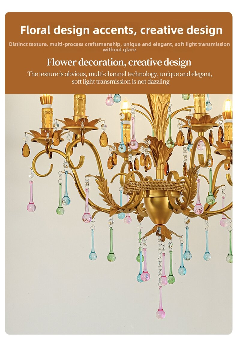 Luxury Gold Crystal Chandelier Iron
