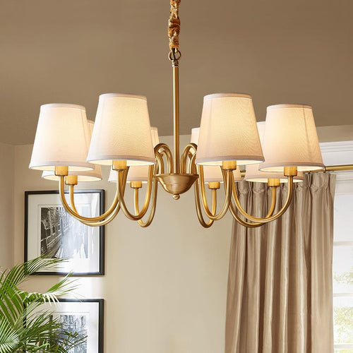 Bronze Farmhouse Fabric Chandelier