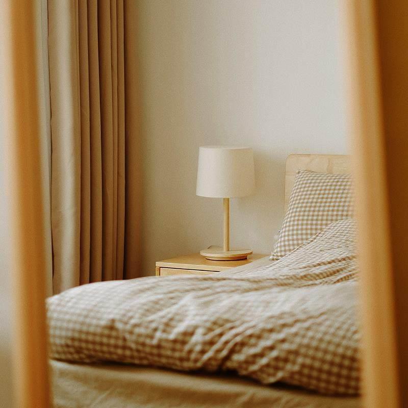 Rustic Dimmable Wood Table Lamp