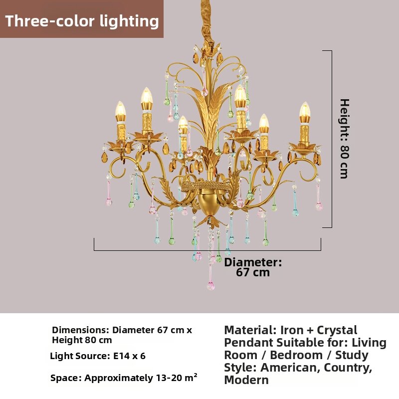 Luxury Gold Crystal Chandelier Iron