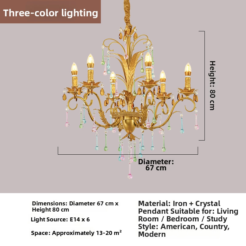 Luxury Gold Crystal Chandelier Iron