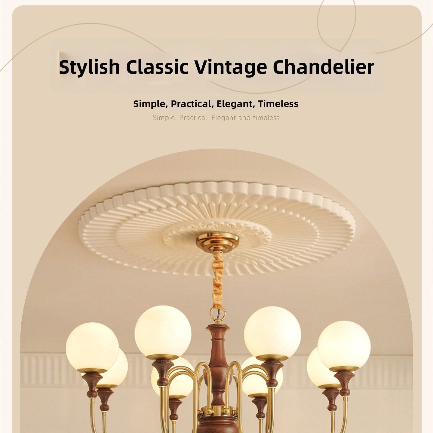 Retro American Vintage Style Ashwood Pendant Light