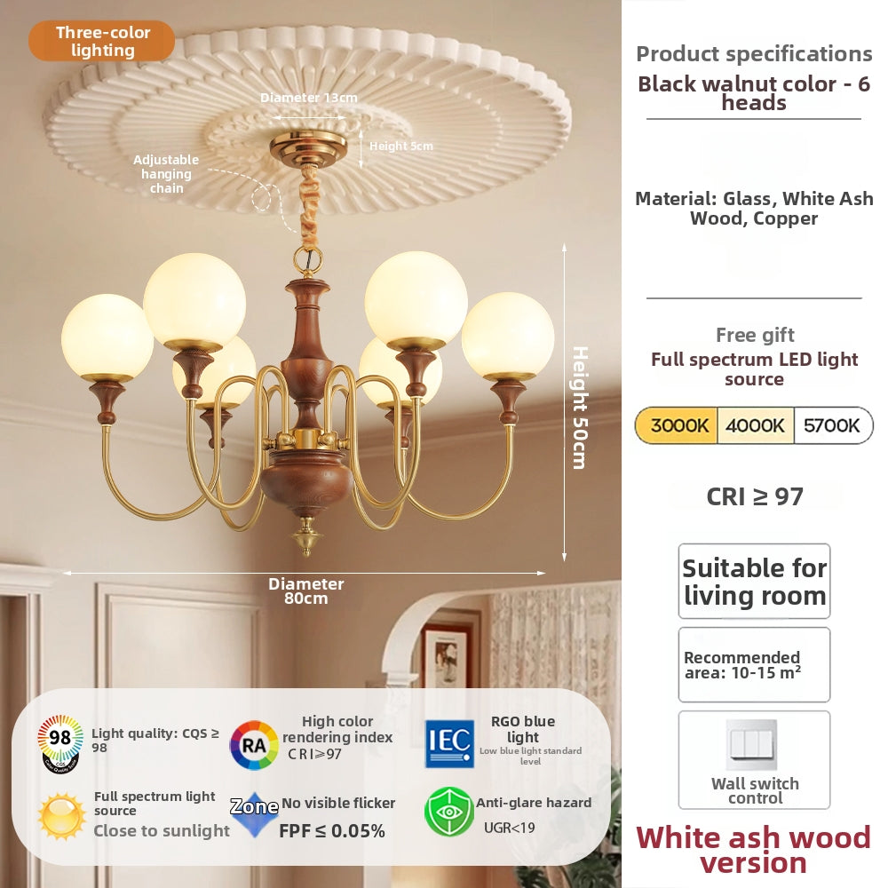 Retro American Vintage Style Ashwood Pendant Light