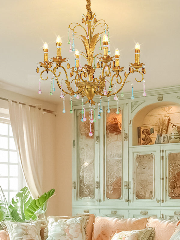 Luxury Gold Crystal Chandelier Iron