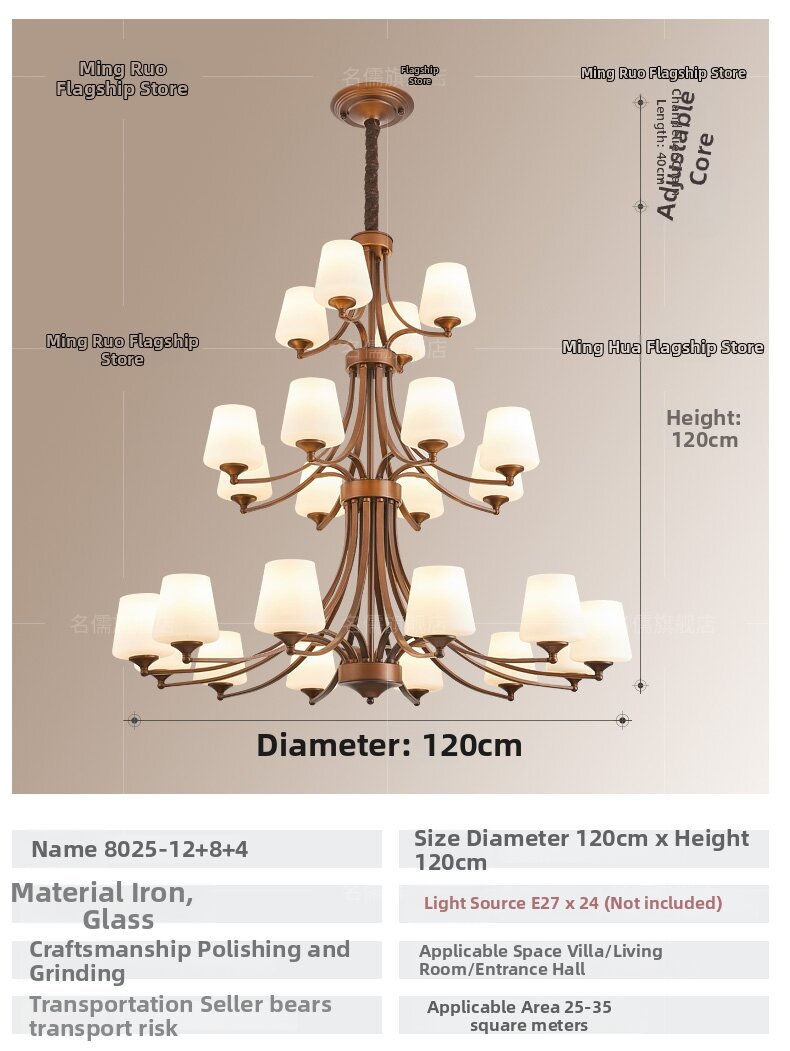 Villa Chandelier for Staircase and High Ceiling