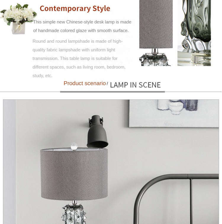 Modern Colored Glaze Bedside Table Lamp
