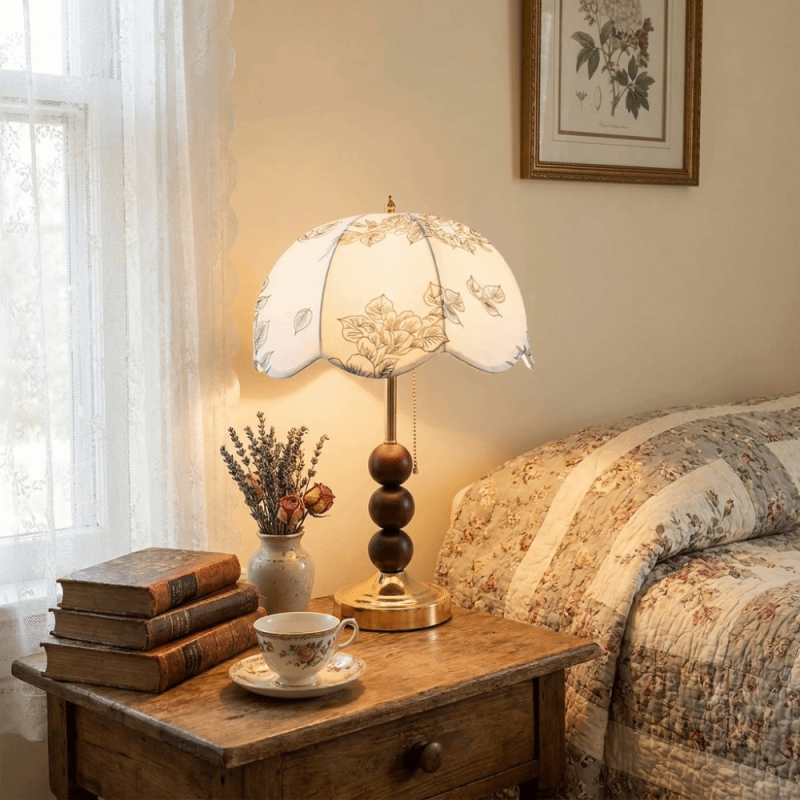 Retro  Vintage Fabric Table Lamp